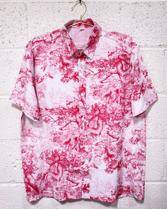 Red and White Toile Button Up (XL)