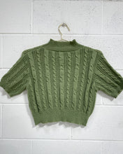 Load image into Gallery viewer, Olive Green Knit Mockneck Blouse (L)
