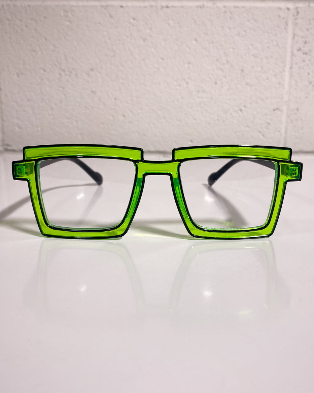 Green Rectangle Glasses