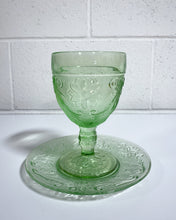 Load image into Gallery viewer, Depression Glass Goblet and Saucer
