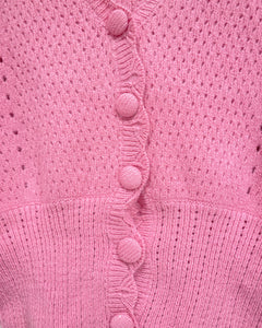 Pink Knit Blouse with Buttons (L)