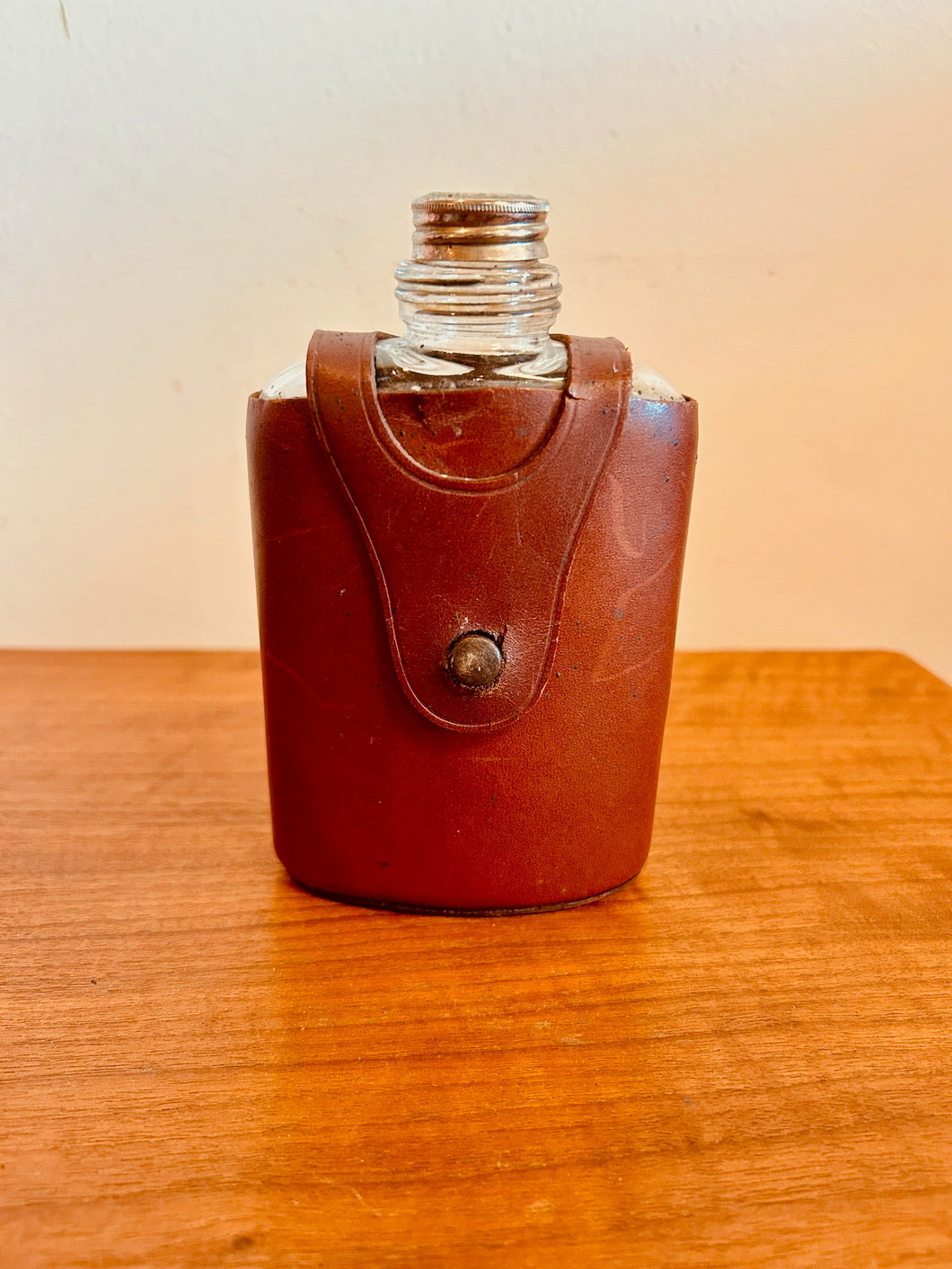 TopGrain Cowhide Leather Glass Flask Holder