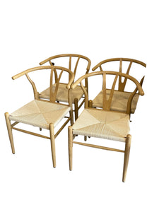 Set of 4 Metal Wishbone Dining Chairs