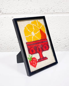 Fruit for Dessert Needlepoint, Framed