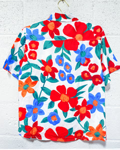 Big Bright Floral Button Up (L)