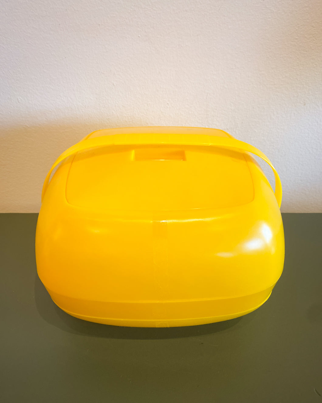 Vintage MCM Yellow Plastic Picnic Set