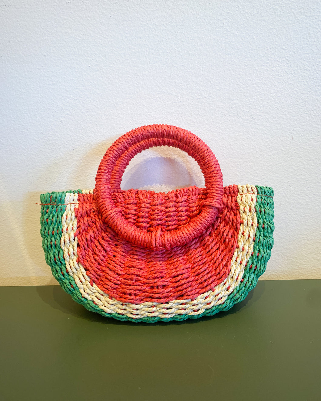 Small Woven Watermelon Purse