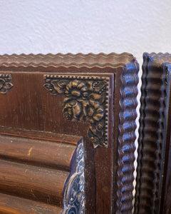 Vintage Ornate Wood and Metal BookendS