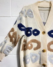 Load image into Gallery viewer, Cream Cardigan with Blue, Beige and Gray Detail
