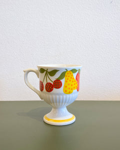 Vintage Set of 7 Springtime Japan Fruit Footed Coffee Cups