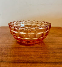 Load image into Gallery viewer, Pink Depression Cubist Oval Divided Glass Trinket Dish Bowl 1930s
