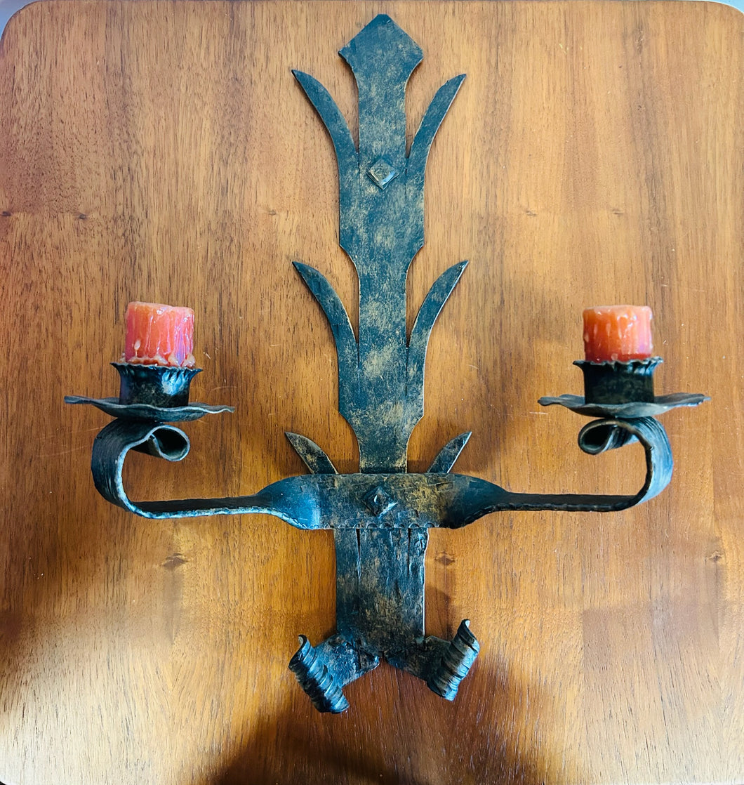 Vintage Wrought Iron Candle Sconce