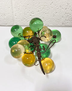 Vintage Gold and Green Lucite Grapes