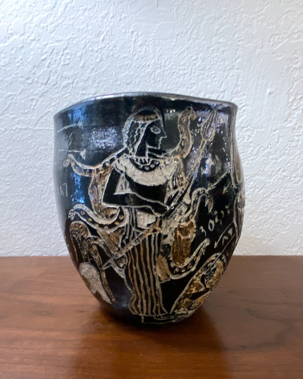 Vintage Stoneware Vase with Artemis