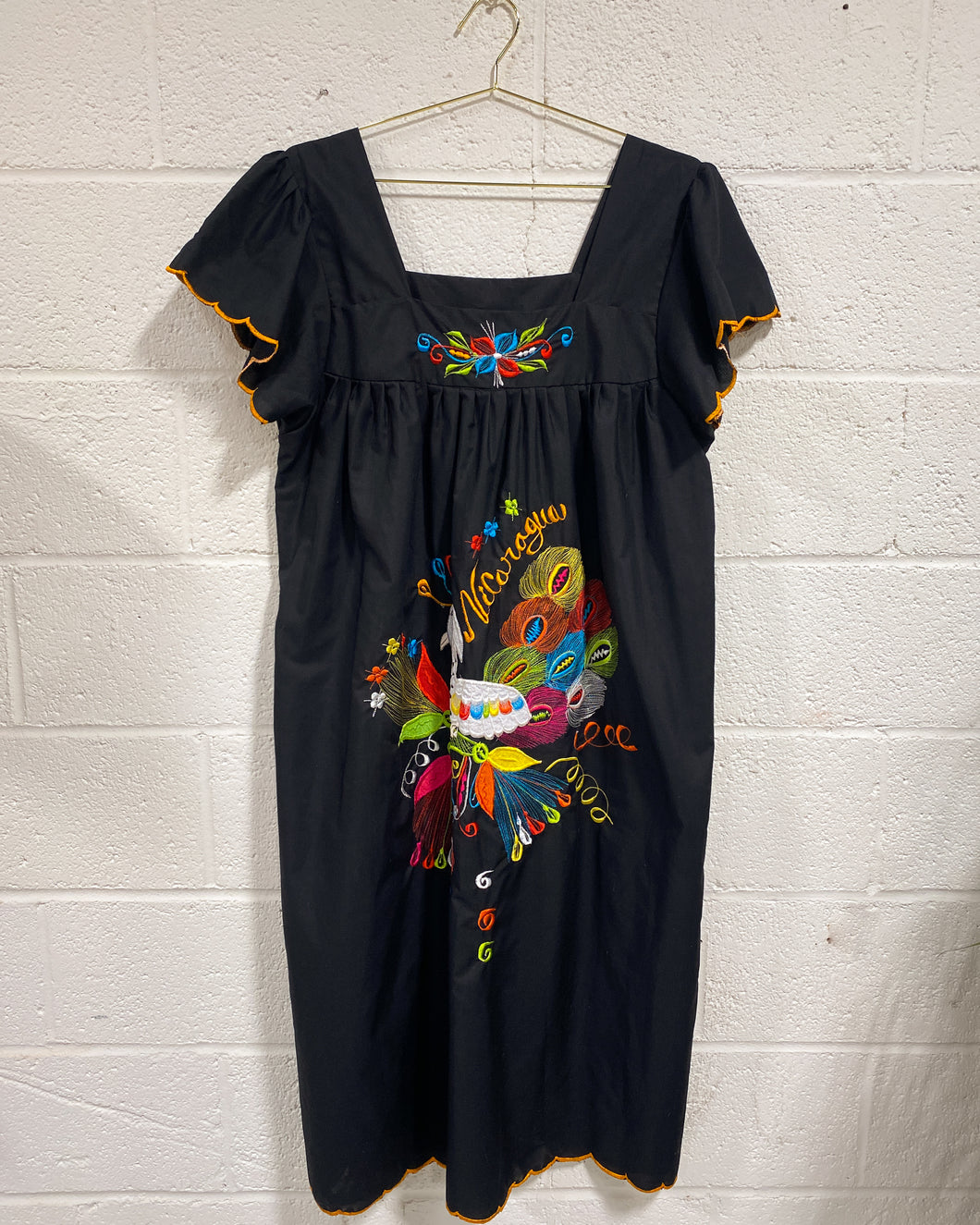 Black Embroidered Nicaragua Dress