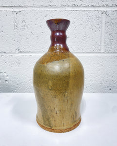 Stoneware Bottle Shaped Vase, Signed