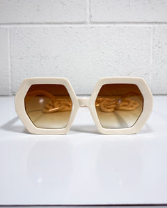 Cream Sunnies with Chainlink Holder