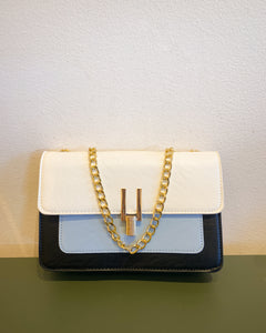 Cream, Blue and Black Purse