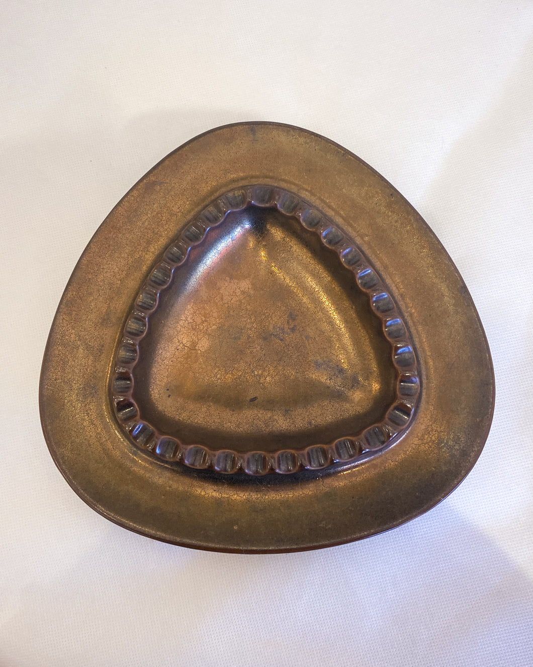 Franciscan Earthenware Crackled Bronze Ashtray