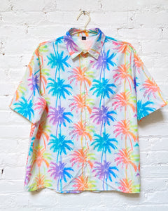 Palm Tree Technicolor Button Up (L)