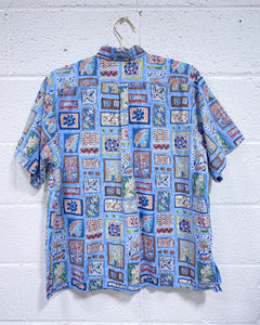 Go Hawaiian Blue Cotton Shirt (XL)