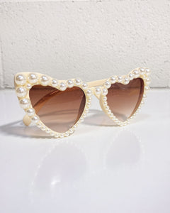 Heart-shaped Sunnies with Pearl Detail