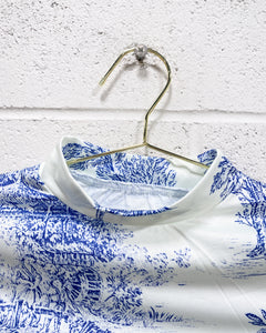 Blue and White Toile Blouse