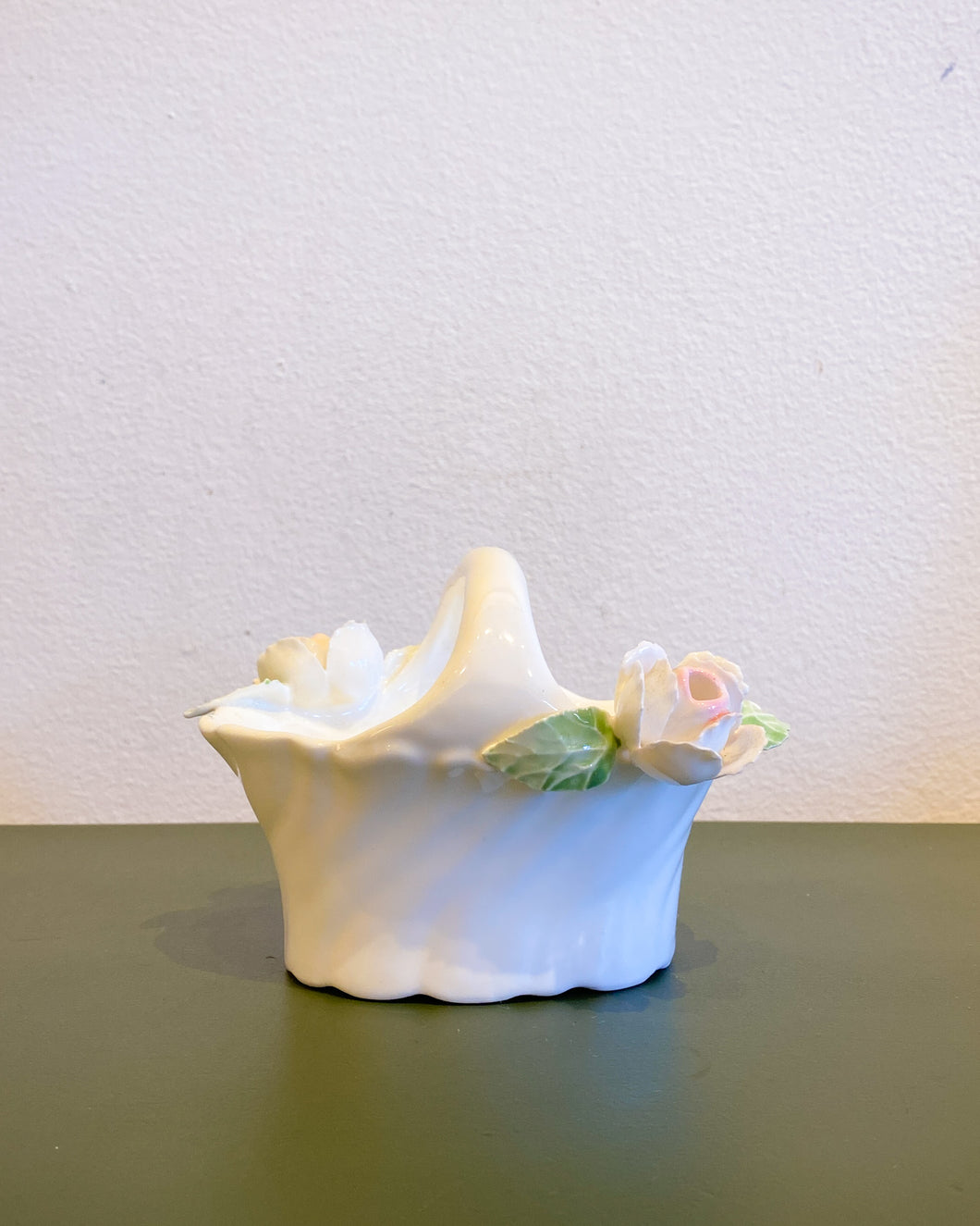 Vintage Pintar Bone China Rose Basket