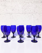 Load image into Gallery viewer, Set of 8 Cobalt Blue Wine Goblets
