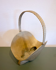 Vintage Brass Seashell Basket Planter