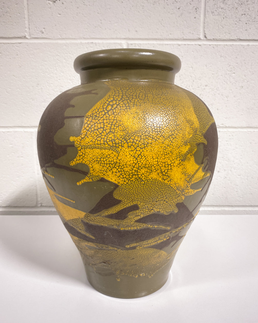 Large Ceramic Vase in Earth Tones