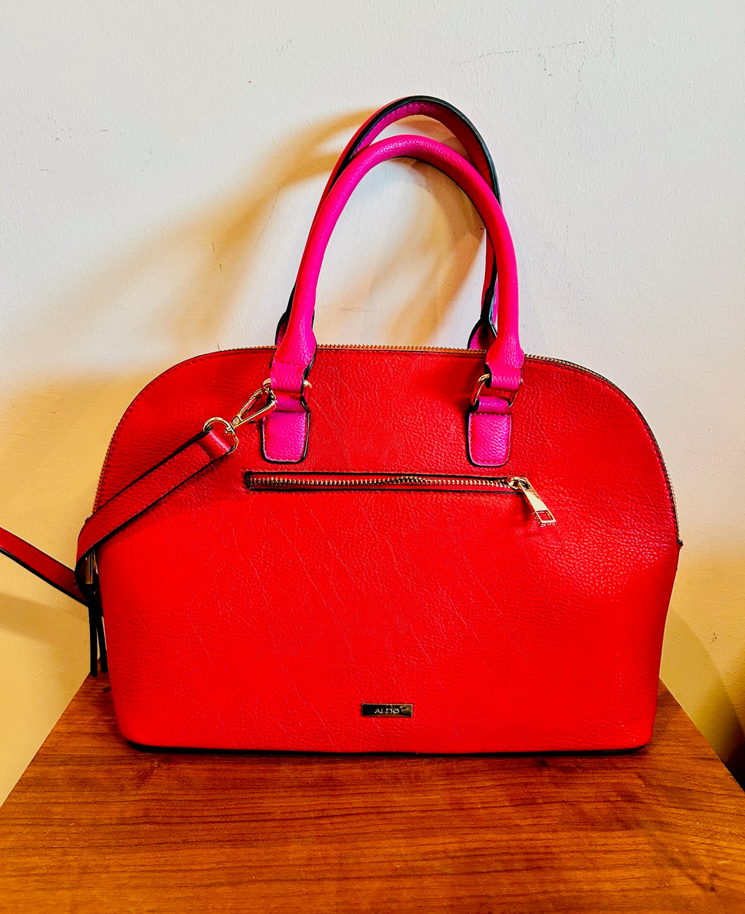 Red and Pink Briefcase Style Purse