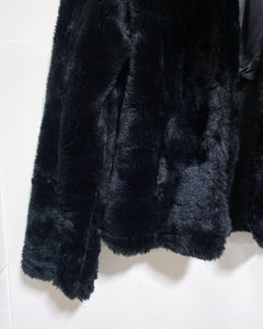 Black Faux Fur Waist Coast (L)