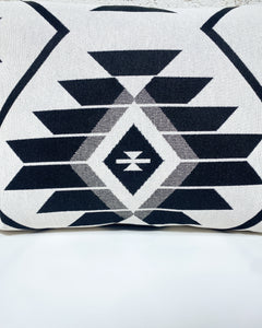 Rectangular Black and White Southwest Pillow