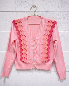 Pink Ruffled Cardigan (S)