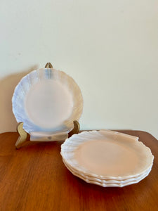 Set Of Four Milk Glass Bread Or Dessert Plates