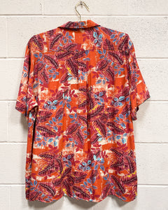 Hawaiian Shirt with Leaf Motif (XXL)