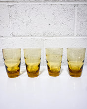 Load image into Gallery viewer, Vintage Set of 4 Libbey Honey Amber Ripple Glasses
