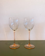 Load image into Gallery viewer, Vintage Pair of Wine Glasses with Pink Stems
