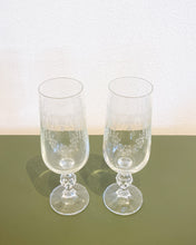 Load image into Gallery viewer, Vintage Pair of Cascade Needle Etched Champagne Flutes
