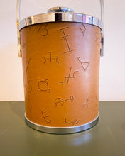 Load image into Gallery viewer, Vintage Embossed Faux Leather Ice Bucket
