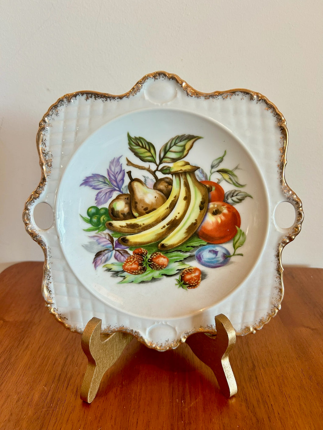 Porcelain Plate with Fruit Design