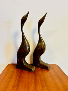 Mid Century Wood Duck Set of 2