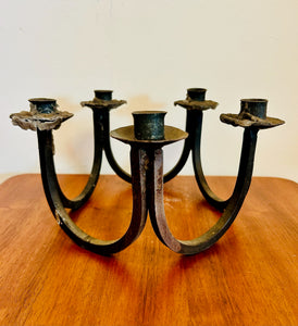 Brutalist Iron Candleholder