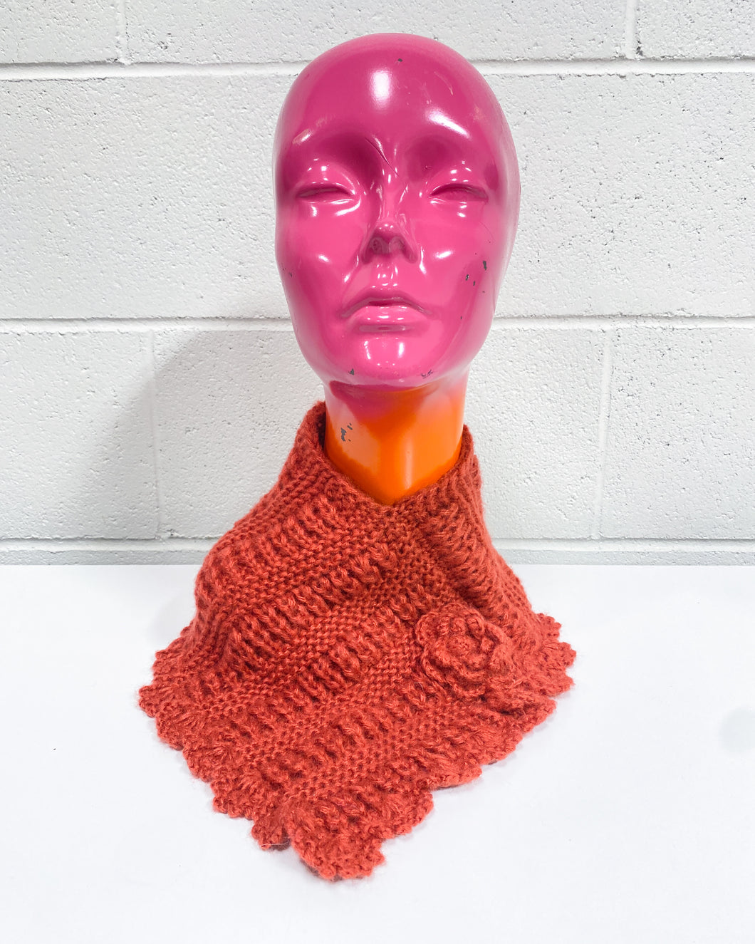 Rust Colored Crochet Scarf