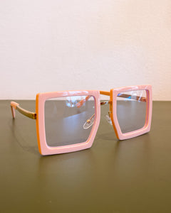 Peach Rectangular Glasses