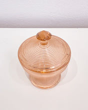 Load image into Gallery viewer, Pink Depression Glass Sugar Bowl with Lid
