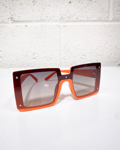 Oversized Rectangular Orange Sunnies