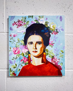 Woman in Red Earrings, Oil Painting