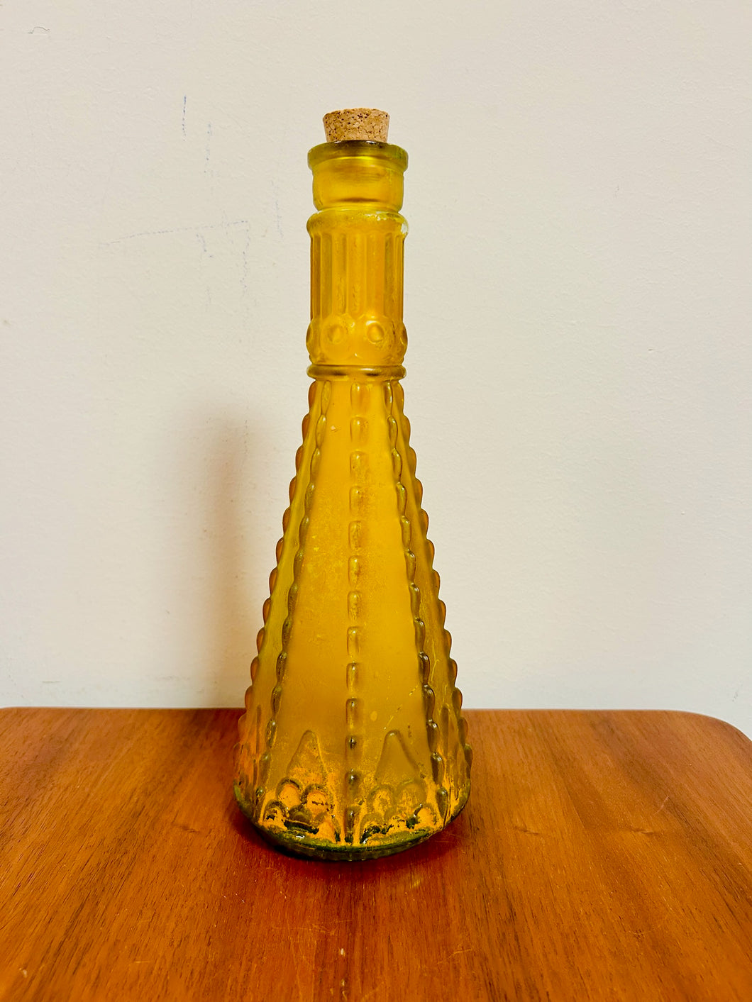 Yellow Genie Morey Pressed Glass Bottle